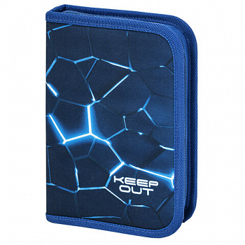 Пенал BRAUBERG, 1 отделение, 2 откидные планки, полиэстер, 21х14 см, Digital lava