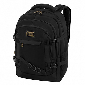 Рюкзак HEIKKI DESERTED (ХЕЙКИ) универсальный, 3 отделения, эргономичный, багажная лента, черный, 47х33х17 см