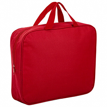 Папка на молнии с ручками STAFF EVERYDAY А4, 1 отделение, полиэстер, 80 мм, красная