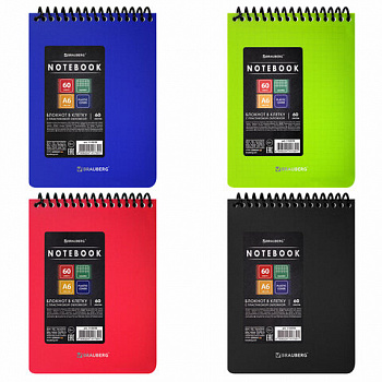 Блокнот МАЛОГО ФОРМАТА А6, 60 л., обложка пластик, клетка, BRAUBERG "Metropolis", АССОРТИ