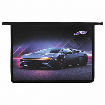 Папка для тетрадей ЮНЛАНДИЯ А4, 1 отделение, пластик, на молнии, "Street power"