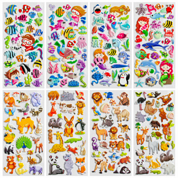 Наклейки зефирные "Животный мир", 19х9,5 см, ассорти 8 видов, FUNSTER (ФАНСТЕР)