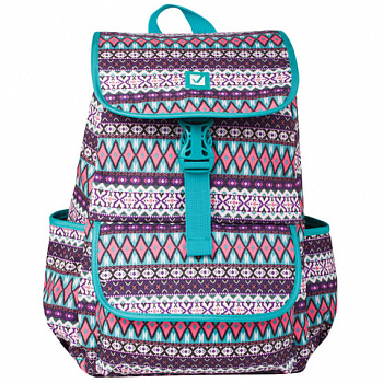 Рюкзак BRAUBERG TRACE универсальный, с клапаном, узоры, "Rhombus", 34х25,5х12,5 см