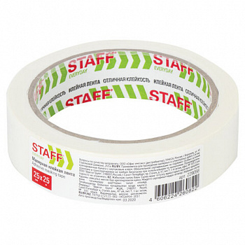 Клейкая лента малярная креппированная 25 мм x 25 м, STAFF