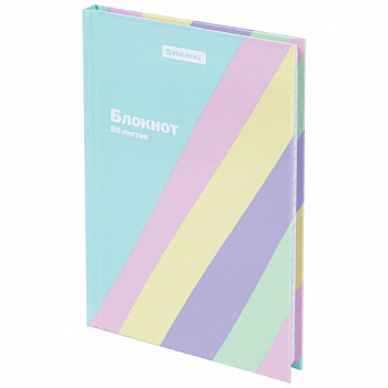 Блокнот МАЛЫЙ ФОРМАТ 110х147 мм, А6, 80 л., твёрдый, клетка, BRAUBERG кросс-серия PASTEL