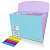 Папка-органайзер конверт на кнопке 6 отделений, BRAUBERG "Extra", A4, голубая с лиловым