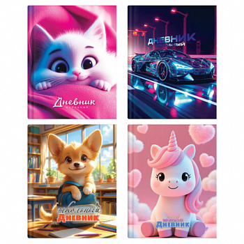 Дневник 1-4 класс 48л, твердый, ЮНЛАНДИЯ, глянцевая ламинация, с подсказом, МИКС УНИВЕРСАЛЬНЫЙ