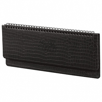 Планинг датированный 2026 305х140 мм BRAUBERG "Comodo", под кожу, черный