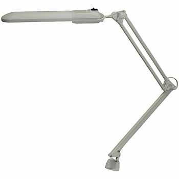 Настольная лампа светильник Дельта на струбцине, ЛЮМИНЕСЦЕНТНАЯ, цоколь 2G7, 11 Вт, серый
