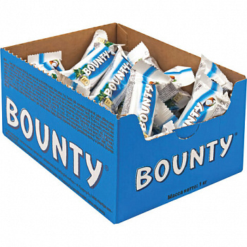 Батончики мини BOUNTY "Minis" с мякотью кокоса в шоколаде, 1 кг