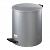Ведро мусорное с педалью 15 литров, УСИЛЕННОЕ, серое, оцинкованная сталь, ТИТАН