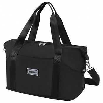 Сумка дорожная HEIKKI EXPAND (ХЕЙКИ), трансформер, багажная лента, черная, 40,5х23х42 см