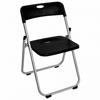 Стул складной BRABIX "Golf Lite CF-017", серебристый каркас, пластик чёрный