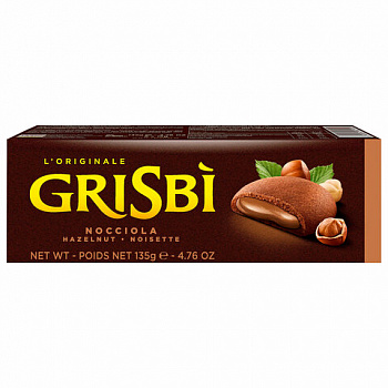 Печенье песочное GRISBI "Nocciola" с ореховым кремом 135 г, ИТАЛИЯ