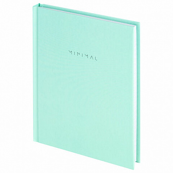 Блокнот МАЛЫЙ ФОРМАТ 110х147 мм, А6, 80 л., твердый, клетка, BRAUBERG "Minimal", мятный