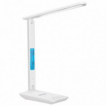 Настольная лампа / светильник с дисплеем и беспроводной зарядкой "7 в 1", LED, 10 Вт, белый, DASWERK (ДАСВЕРК)