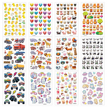 Наклейки объемные зефирные 15х10 см, ассорти 12 видов, FUNSTER (ФАНСТЕР)