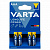 Батарейки алкалиновые "мизинчиковые" КОМПЛЕКТ 4 шт., VARTA LONGLIFE POWER, ААА (LR03, 15А), блистер