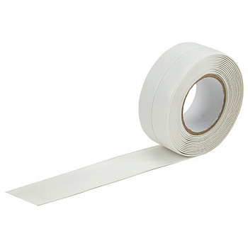 Клейкая лента бордюрная для ванны и кухни 38 мм х 3,35 м, белая, акриловая основа, LAIMA