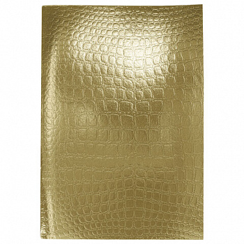 Тетрадь бумвинил А4 96л. скоба, офсет №1, клетка, ЗОЛОТО Metallic, тиснение CROCO, HA, 96Т4бвВ3