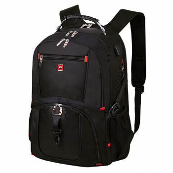 Рюкзак GERMANIUM UPGRADE Max, 3 отделения, отделение для ноутбука, USB-порт, UP-5, черный, 49х34х24 см