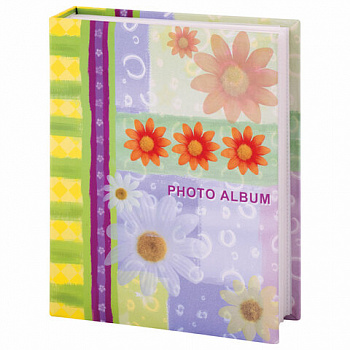 Фотоальбом BRAUBERG на 200 фотографий 10х15 см, твердая обложка, "Настроение", разноцветный