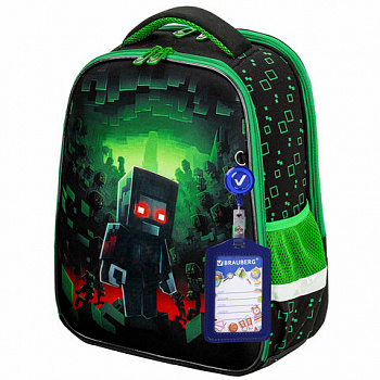 Ранец BRAUBERG FIT, 2 отделения, "Night warrior", 38х27х14 см