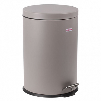 Ведро мусорное с педалью 20 литров "Classic", СЕРОЕ МАТОВОЕ, металлическое, со съемным внутренним ведром, LAIMA