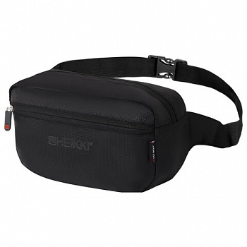 Сумка на пояс HEIKKI RIO (ХЕЙКИ) регулируемый ремень, черная, 28х16х9 см