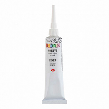 Контур акриловый универсальный "Декола", туба 18 мл, белый, Невская Палитра