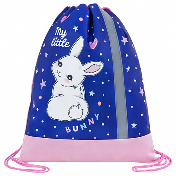 Мешок для обуви ЮНЛАНДИЯ, плотный, светоотражающая полоса, 46х36 см, "Fluffy tail"