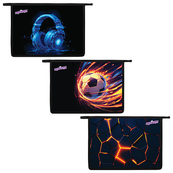 Папка для тетрадей ЮНЛАНДИЯ А4, 1 отделение, пластик, на молнии, АССОРТИ для мальчиков