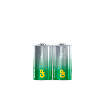 Батарейки КОМПЛЕКТ 2 шт., GP Super G-Tech, D (LR20, 13А), алкалиновые, в пленке, 13A-OS2