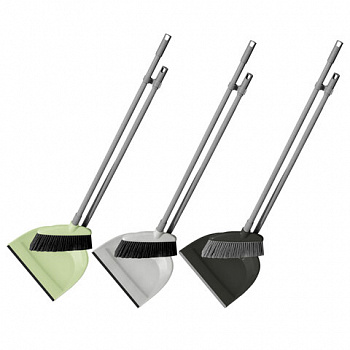 Набор для подметания (щетка с рукояткой, совок), Лень, ассорти пастель, YORK, 063020