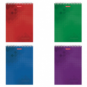 Блокнот БОЛЬШОЙ ФОРМАТ А4 200х290 мм, 80 л., гребень, картон, жесткая подложка, клетка, BRAUBERG, "Бизнес"