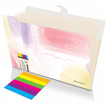 Папка-органайзер на кнопке 5 отделений, BRAUBERG "Extra", А4, пастельные узоры