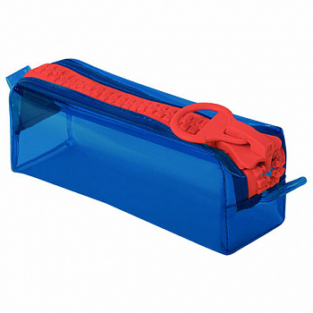 Пенал BRAUBERG с объемной "тракторной" молнией, 1 отделение, ПВХ, 22х8х6,5 см, "Contrast blue"
