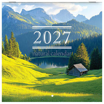 Календарь настенный перекидной 2027 г., BRAUBERG, 12 листов, 21,4х21,4 см, МИНИ, "Nature"