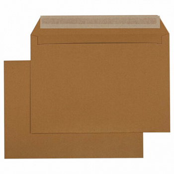 Конверты С4 (229х324 мм) КРАФТ, отрывная лента, 100 г/м2, КОМПЛЕКТ 250 шт.