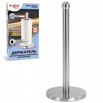 Держатель для бумажных полотенец и рулонных салфеток настольный нержавеющая сталь LAIMA HOME
