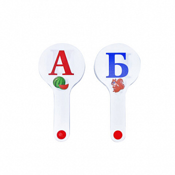 Веер-касса с картинками (гласные, согласные) ОБЛЕГЧЕННЫЕ, гибкие, НАБОР 2шт, ЮНЛАНДИЯ