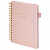 Бизнес-тетрадь на гребне А5 148х216 мм, BRAUBERG "Calipso" под кожу, резинка, клетка, 80 л., розовая