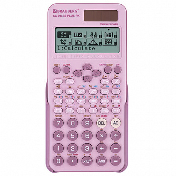 Калькулятор инженерный BRAUBERG SC-991ES-PLUS-PK (164х80 мм), 552 функции, 10+2 разряда, РОЗОВЫЙ