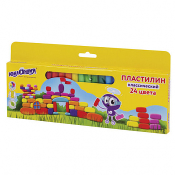 Пластилин классический ЮНЛАНДИЯ "ЮНЛАНДИК-АРХИТЕКТОР", 24 цвета, 480 г, ВЫСШЕЕ КАЧЕСТВО