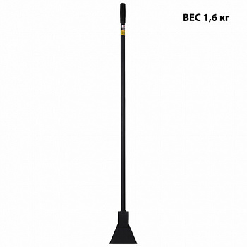 Ледоруб-топор шириной 16 см, ВЕС 1,6 кг, металлическая ручка 135 см, D=25 мм, УСИЛЕННЫЙ, черная порошковая окраска, ГРАНДМАСТЕР