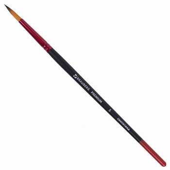 Кисть синтетика, круглая № 5, BRAUBERG PREMIUM