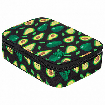 Пенал-косметичка BRAUBERG БОЛЬШОЙ, 1 отделение, 1 откидная планка, ткань, 21x15x6 см, "Avocado"
