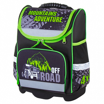 Ранец ЮНЛАНДИЯ WISE, 1 отделение, 3 кармана, устойчивое дно, "Offroad", 37х29х15 см
