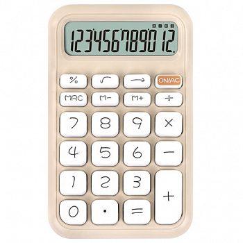 Калькулятор настольный BRAUBERG KW-500-BG (93x148 мм), 3D-кнопки, 12 разрядов, бежевый