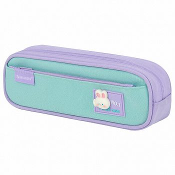 Пенал-футляр BRAUBERG, 2 отделения, 3D-элемент, полиэстер, "Cute bunny", 23х8х5 см
